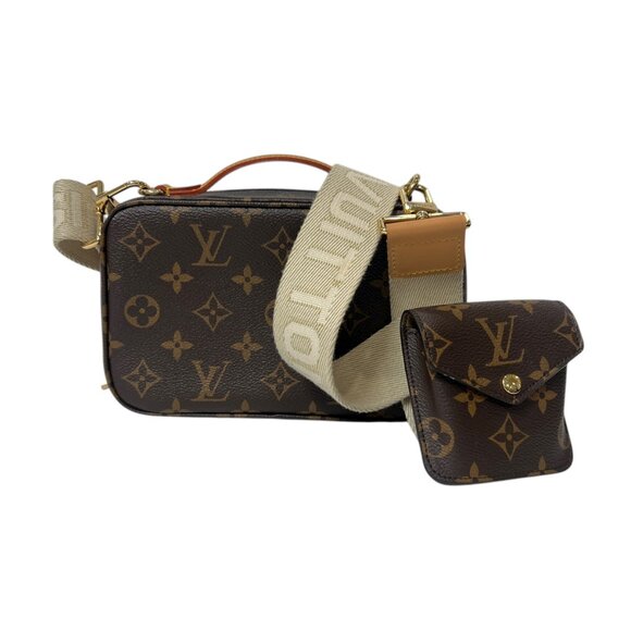 $3100 NEW Louis Vuitton 2021 Brown Monogram Utility Gold Crossbody Pouch Bag - Picture 4 of 14
